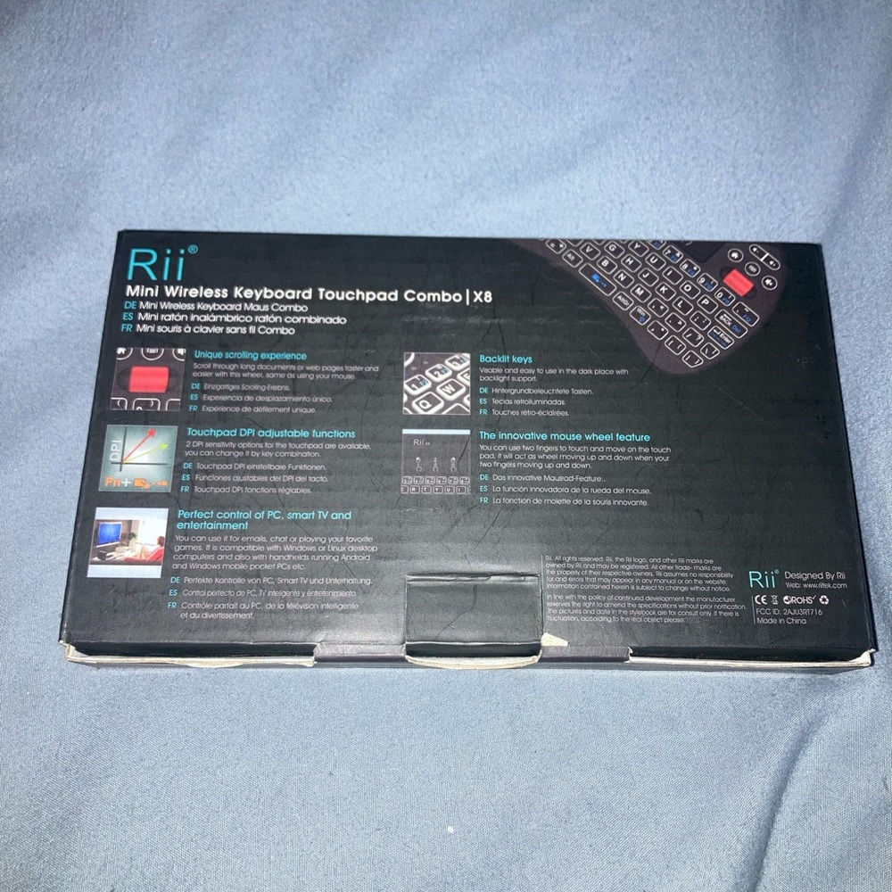 Rii Mini Wireless Keyboard Touchpad Combo - Black - Picture 2 of 5